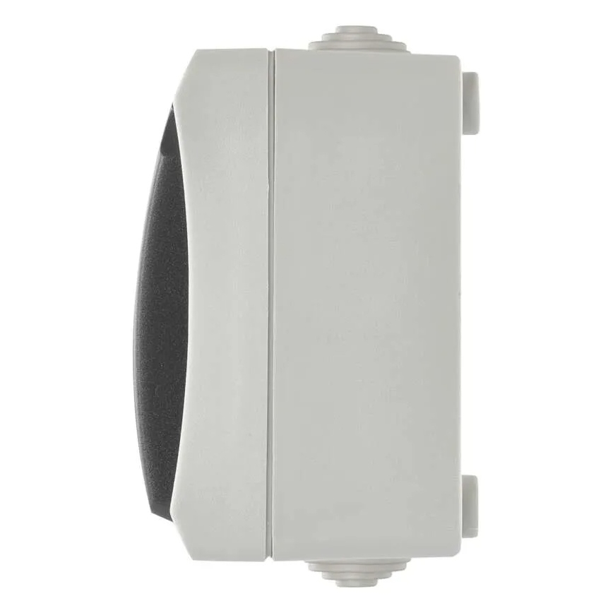Interrupteur intérieur va-et-vient n° 6 avec prise 250V/16A IP44 gris