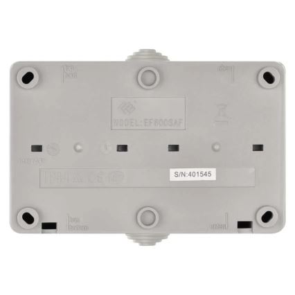 Interrupteur intérieur va-et-vient n° 6 avec prise 250V/16A IP44 gris