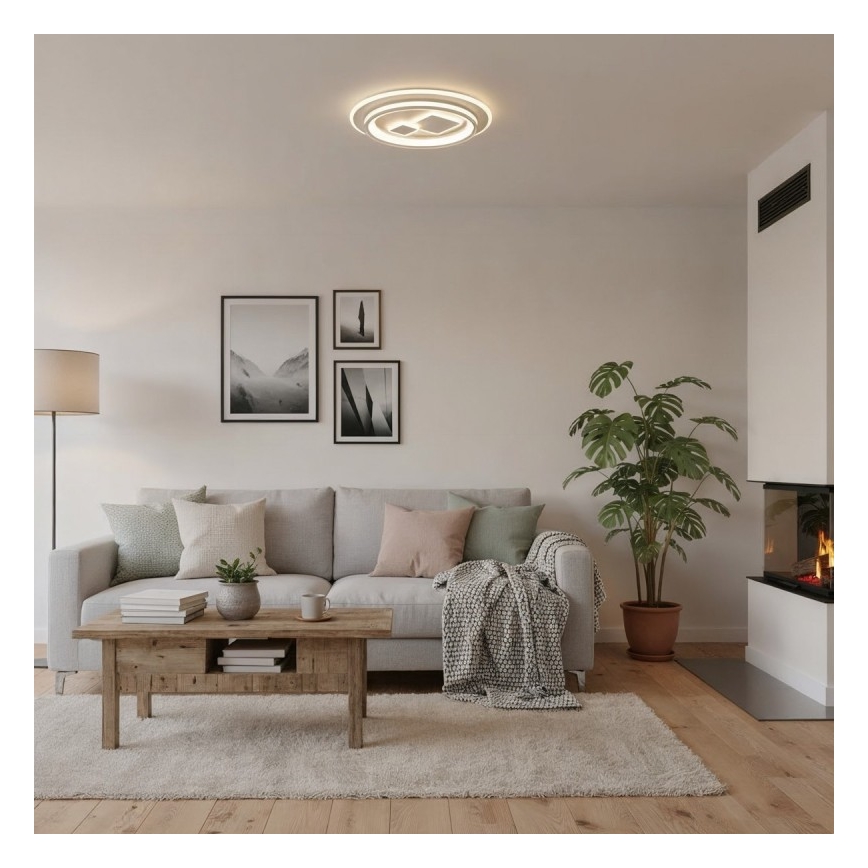ITALUX - Plafonnier LED dimmable PARCO LED/55W/230V 3000-6500K Ø 50 cm blanc + télécommande