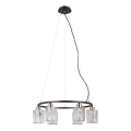 ITALUX - Lustre suspendu sur câble SIMONA, 6xE14/40W/230V, noir/doré