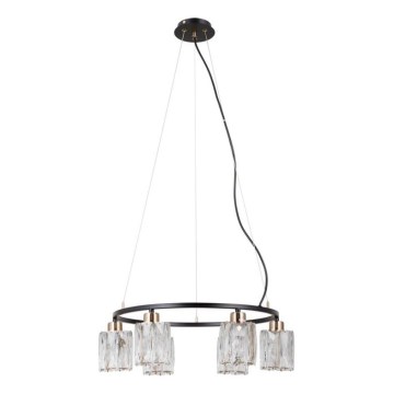 ITALUX - Lustre suspendu sur câble SIMONA, 6xE14/40W/230V, noir/doré