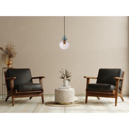 ITALUX - Suspension sur câble FANDA 1xE27/40W/230V doré/gris fumé