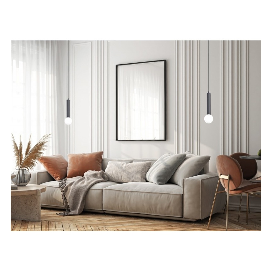 ITALUX - Suspension sur câble FILANO 1xG9/5W/230V, noire