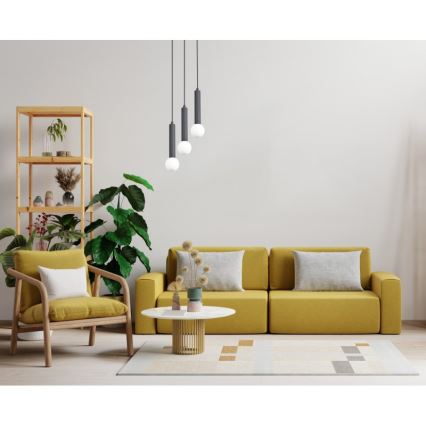 ITALUX - Suspension sur câble FILANO 3xG9/5W/230V noire