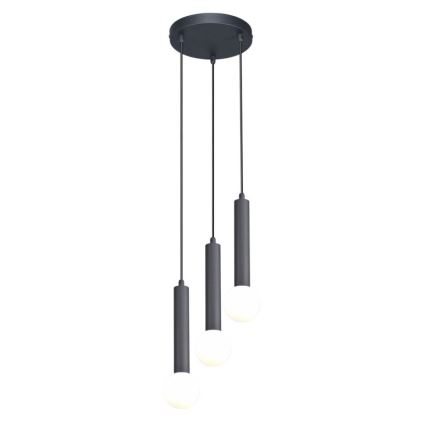 ITALUX - Suspension sur câble FILANO 3xG9/5W/230V noire
