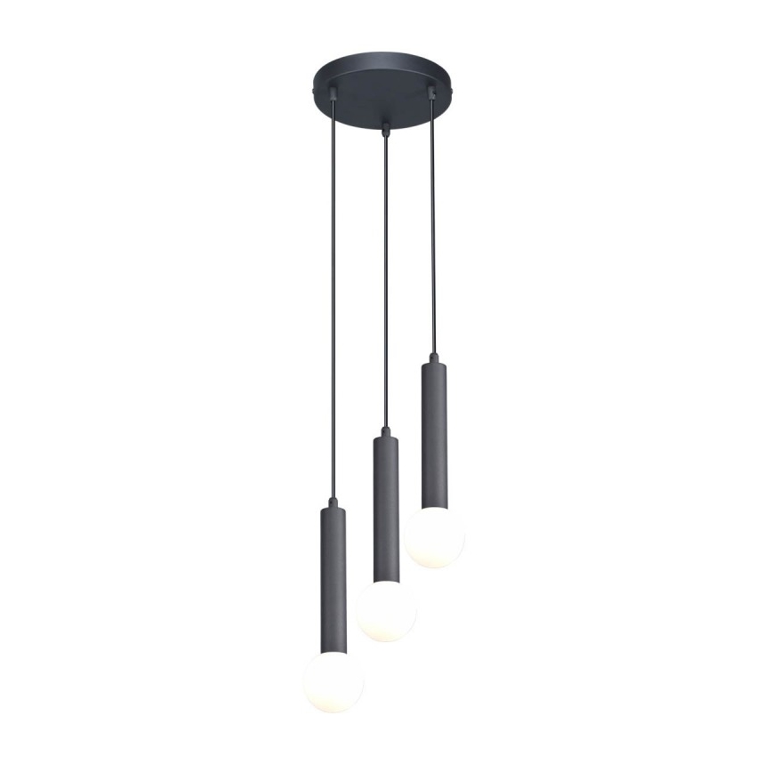 ITALUX - Suspension sur câble FILANO 3xG9/5W/230V noire