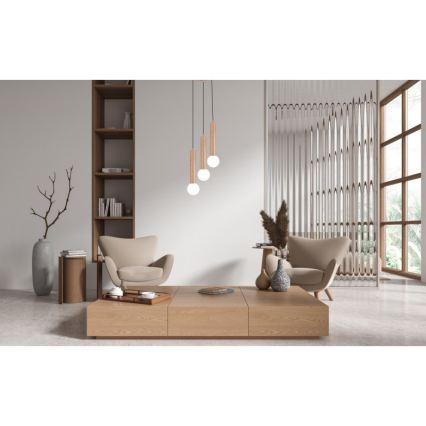 ITALUX - Suspension sur câble FILANO 3xG9/5W/230V marron