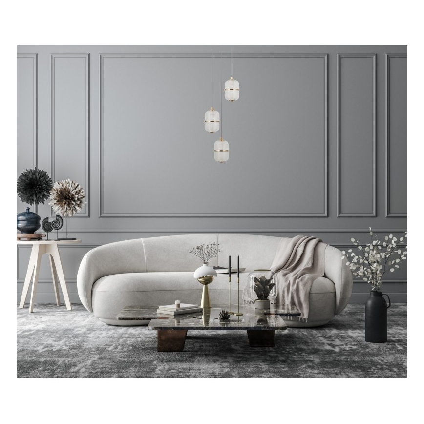 ITALUX - Suspension LED sur câble ALANI 3xLED/5W/230V 3000K noir/doré