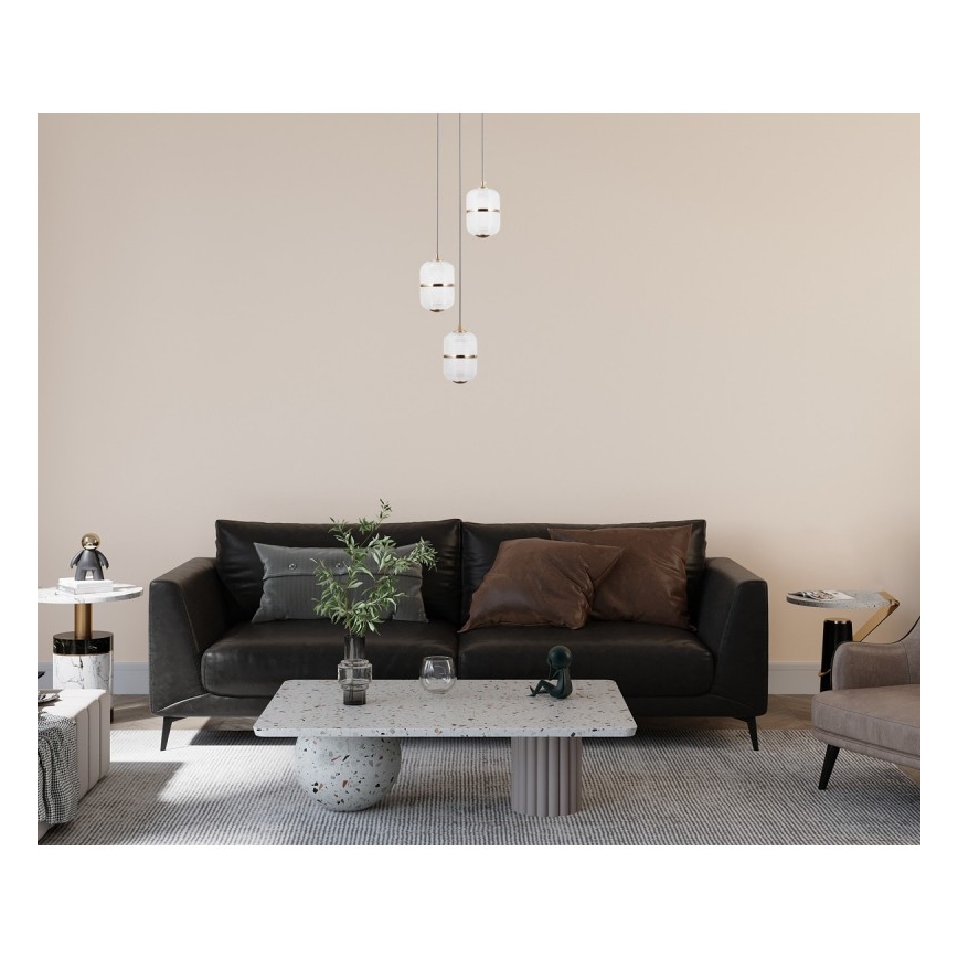 ITALUX - Suspension LED sur câble ALANI, 3x LED de 5 W, 230 V, 3000 K, finition dorée