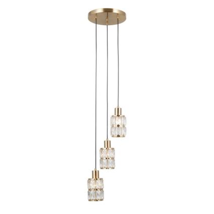 ITALUX - Suspension sur câble ALMA 3xE27/40W/230V dorée