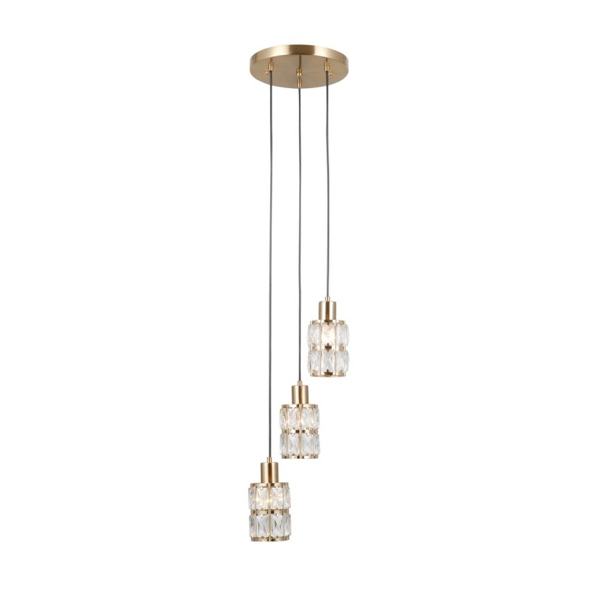 ITALUX - Suspension sur câble ALMA 3xE27/40W/230V dorée