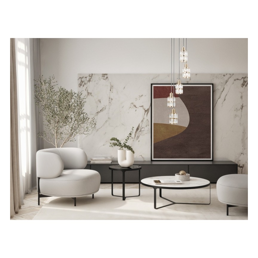 ITALUX - Suspension sur câble ALMA 5xE27/40W/230V dorée