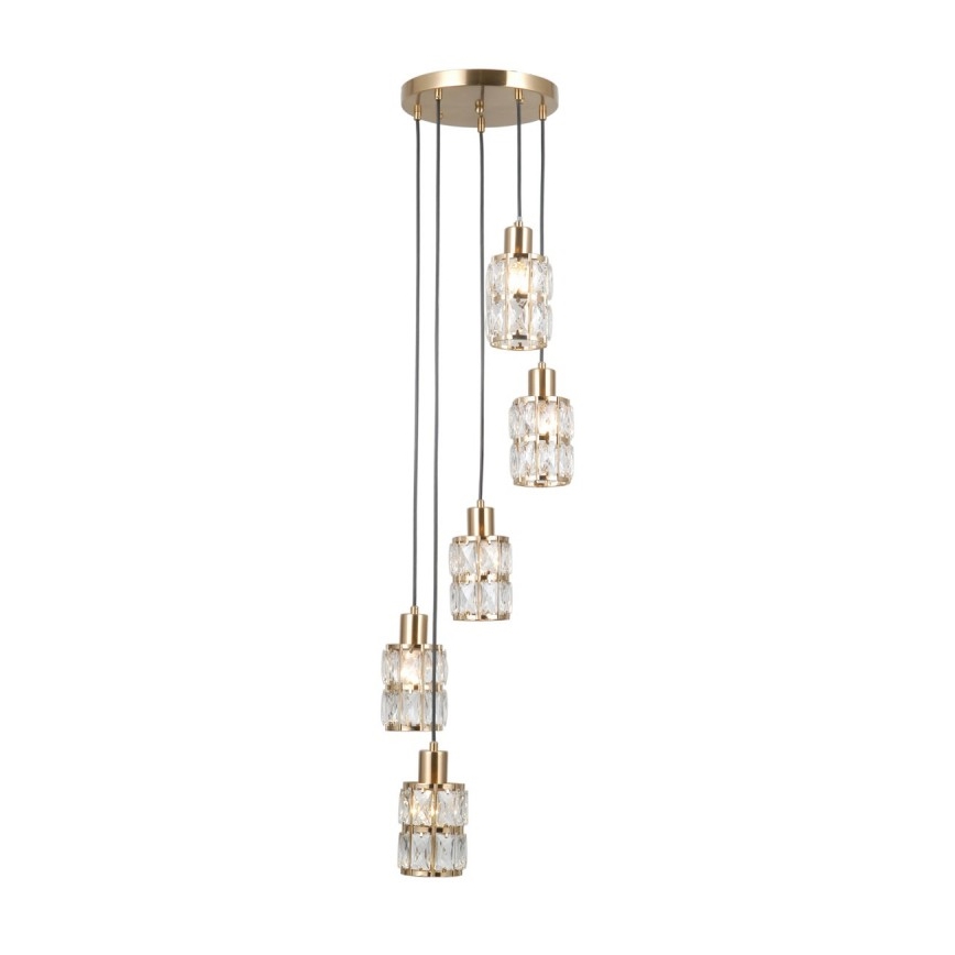 ITALUX - Suspension sur câble ALMA 5xE27/40W/230V dorée