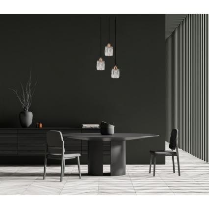 ITALUX - Suspension sur câble TORNO 3xE14/40W/230V noir/doré