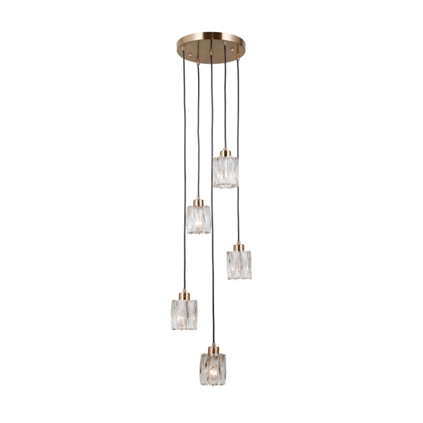 ITALUX - Suspension TORNO à câble 5xE14/40W/230V, finition dorée