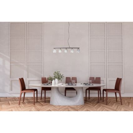 ITALUX - Suspension à câble SIMONA 5xE14/40W/230V noir/or