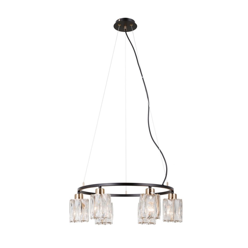 ITALUX - Lustre suspendu sur câble SIMONA, 6xE14/40W/230V, noir/doré