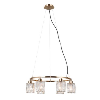ITALUX - Suspension sur câble SIMONA 6xE14/40W/230V dorée