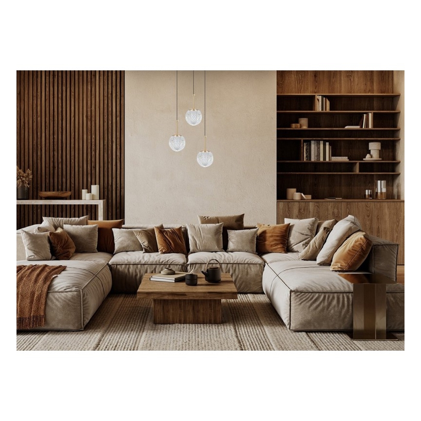 ITALUX - Suspension sur câble PADRI 3xG9/5W/230V dorée