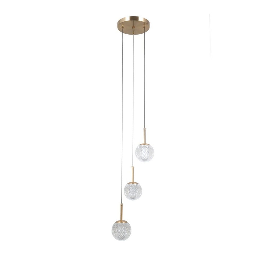 ITALUX - Suspension sur câble PADRI 3xG9/5W/230V dorée