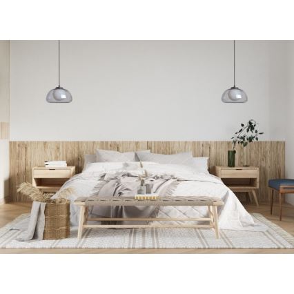ITALUX - Suspension sur câble AINALE 1xG9/7W/230V noir/noir fumé