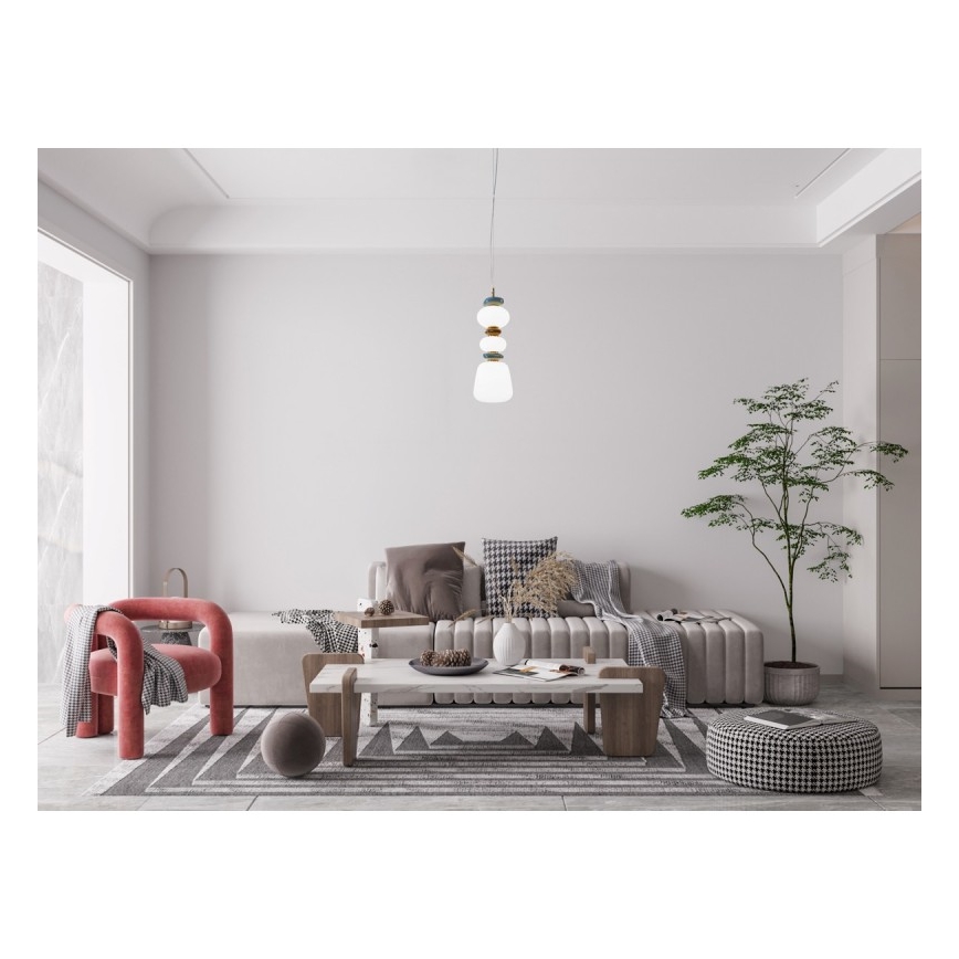 ITALUX - Suspension EVANS LED sur câble 15W/230V 3000K doré/bleu
