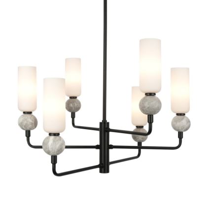 ITALUX - Suspension sur tige SANTOS 6xG9/40W/230V noire
