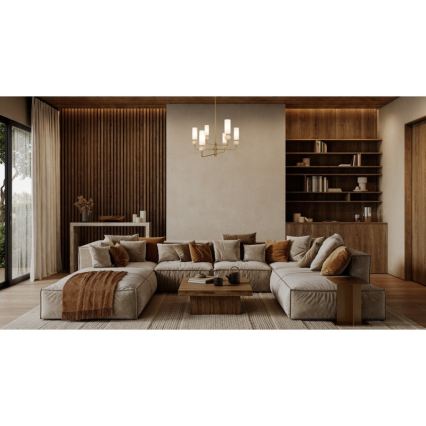 ITALUX - Suspension sur tige SANTOS 6xG9/40W/230V dorée