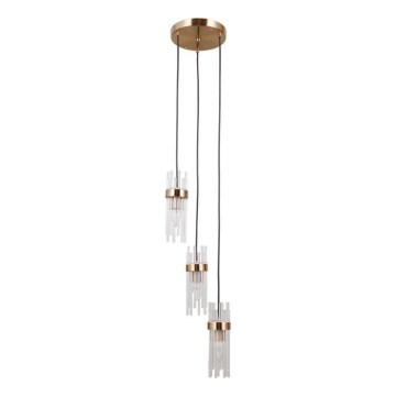 ITALUX - Suspension à câble TARASO 3xE14/40W/230V dorée