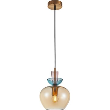 ITALUX - Suspension sur câble FANDA 1xE27/40W/230V doré/beige fumé