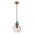 ITALUX - Suspension sur câble FANDA 1xE27/40W/230V doré/gris fumé
