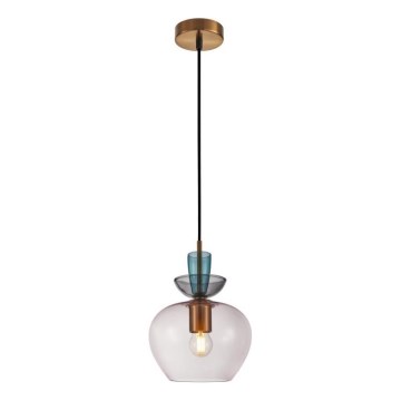 ITALUX - Suspension sur câble FANDA 1xE27/40W/230V doré/gris fumé