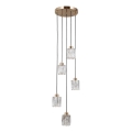 ITALUX - Suspension TORNO à câble 5xE14/40W/230V, finition dorée