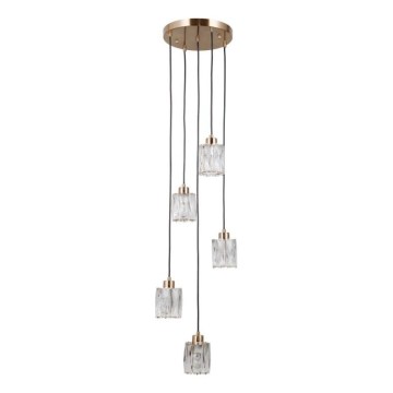 ITALUX - Suspension TORNO à câble 5xE14/40W/230V, finition dorée