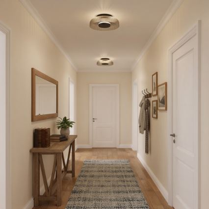 ITALUX - Plafonnier LED PASSO LED/8W/230V 3000K diam. 25 cm noir fumé