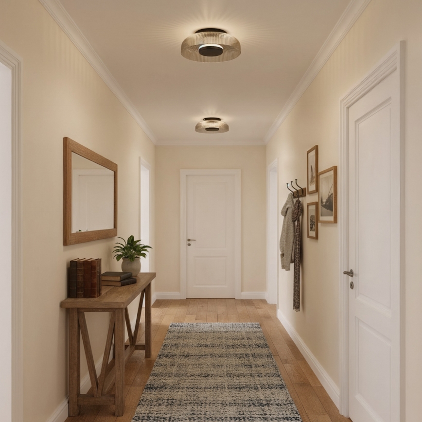 ITALUX - Plafonnier LED PASSO LED/8W/230V 3000K diam. 25 cm noir fumé