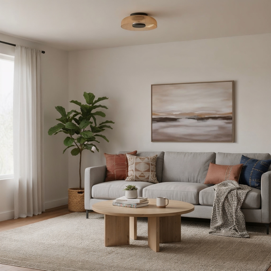 ITALUX - Plafonnier LED PASSO LED/8W/230V 3000K Ø 25 cm beige fumé