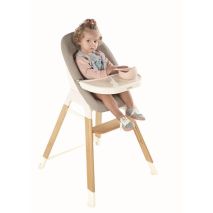 Jané - Chaise de repas pour enfants 3en1 grise WOODY