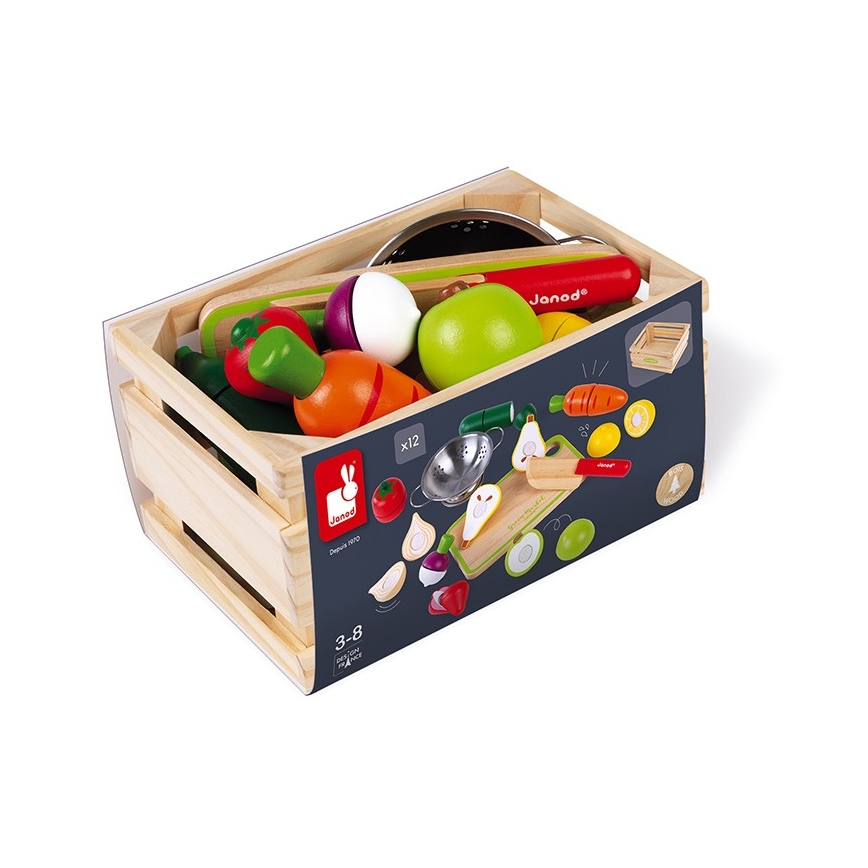 Janod - Boîte en bois avec fruits et légumes