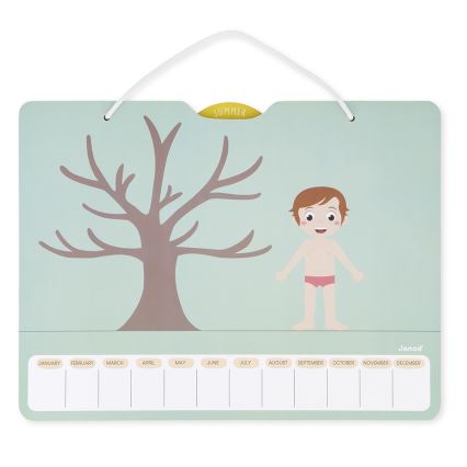 Janod - Calendrier magnétique pour enfant saisons de l'année anglais