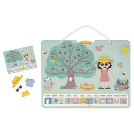 Janod - Calendrier magnétique pour enfant saisons de l'année anglais