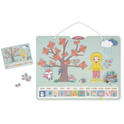 Janod - Calendrier magnétique pour enfant saisons de l'année anglais