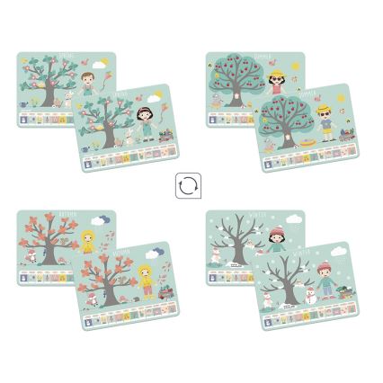 Janod - Calendrier magnétique pour enfant saisons de l'année anglais