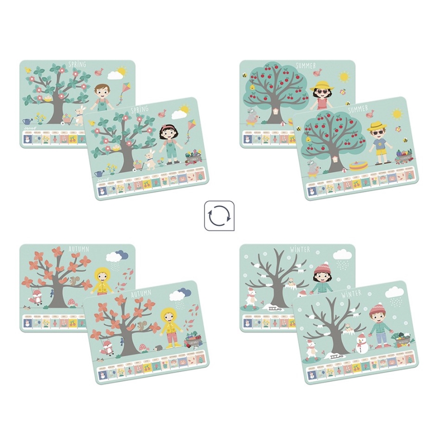 Janod - Calendrier magnétique pour enfant saisons de l'année anglais