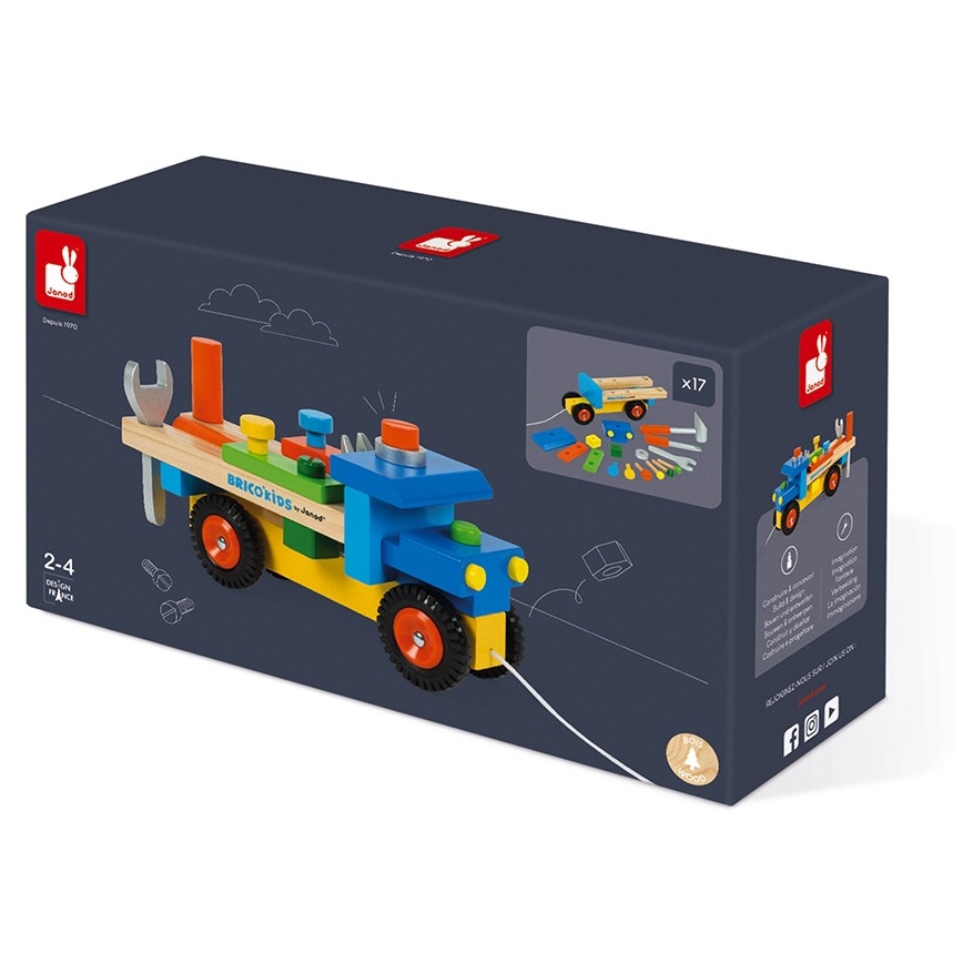 Janod - Camion en bois avec outils BRICOKIDS