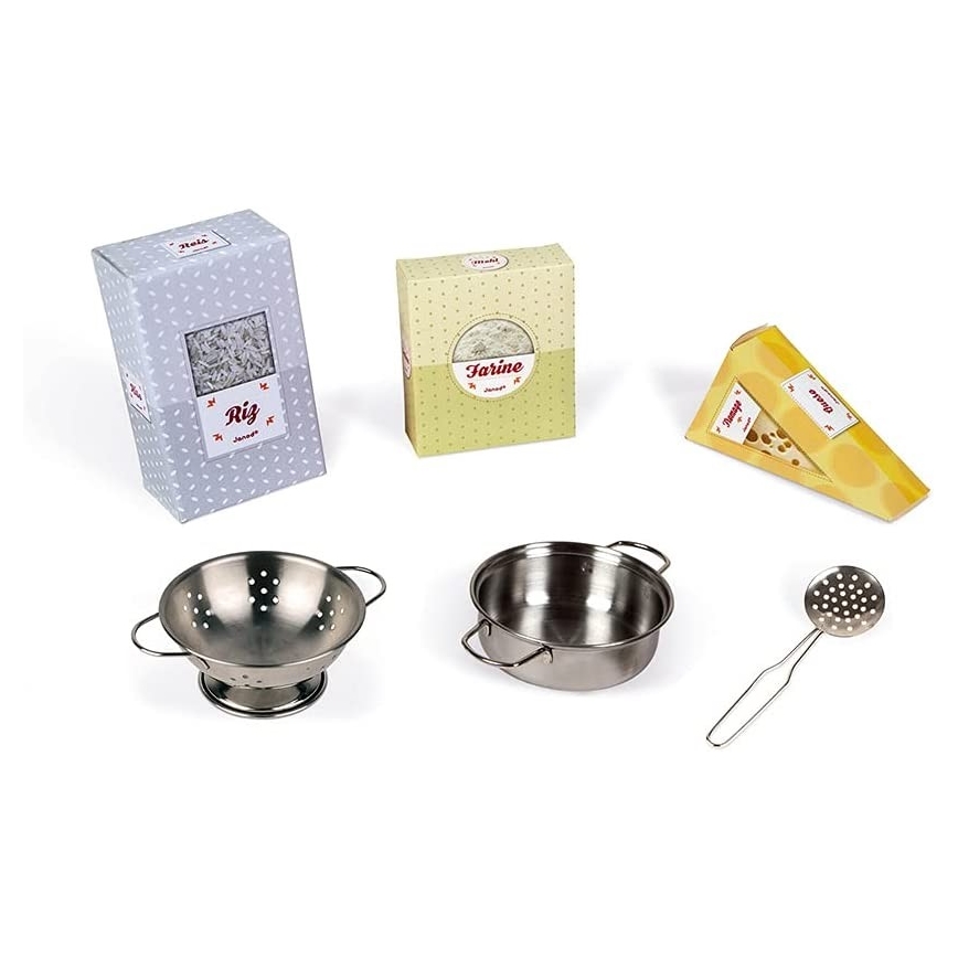 Janod - Cuisine en bois avec plaque de cuisson LED MOZAIC 2xLR6