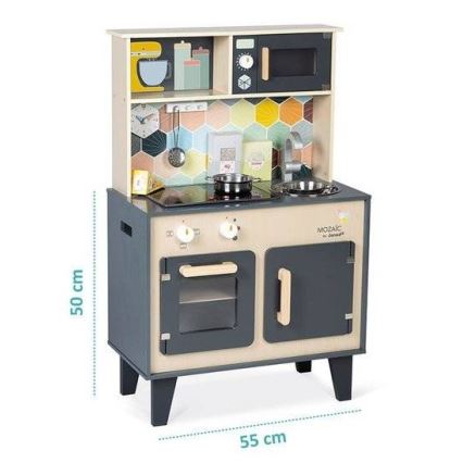 Janod - Cuisine en bois avec table de cuisson LED MOZAIC