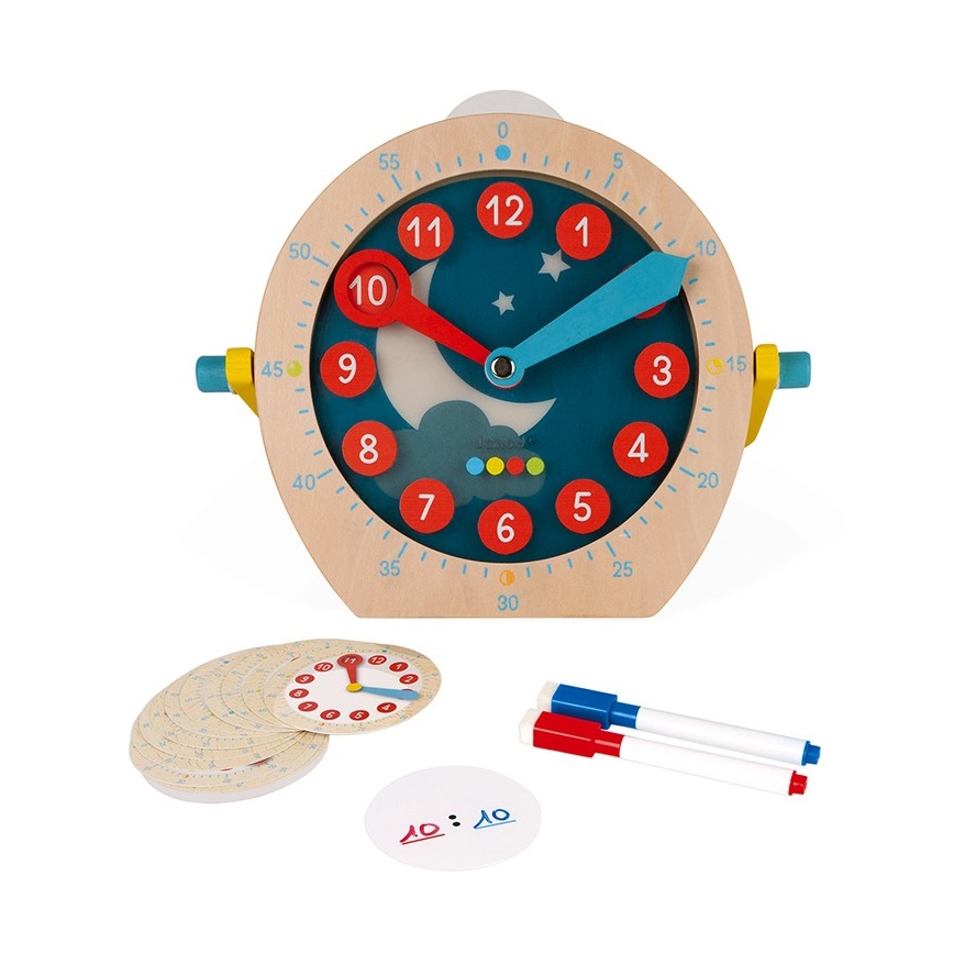 Janod - Horloge en bois pour enfant LEARNING TOYS