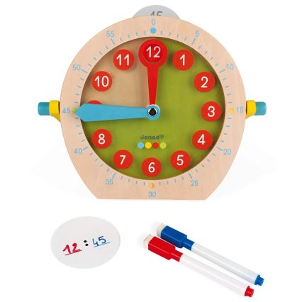 Janod - Horloge en bois pour enfant LEARNING TOYS