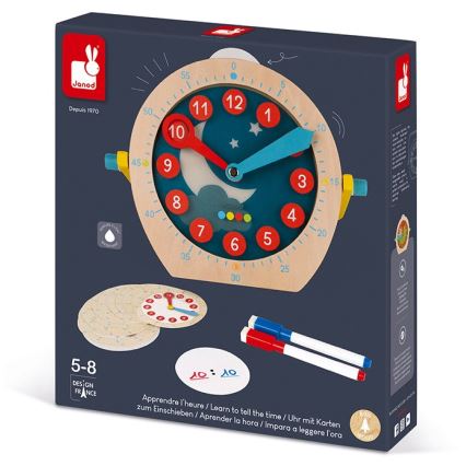 Janod - Horloge en bois pour enfant LEARNING TOYS